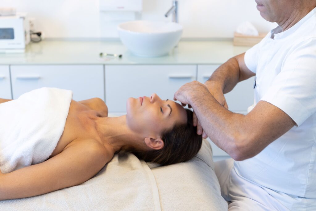 Facial lifting massage offered as part of therapeutic massages