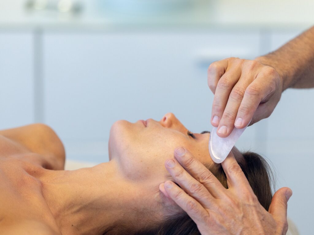 Facial lifting massage offered as part of therapeutic massages