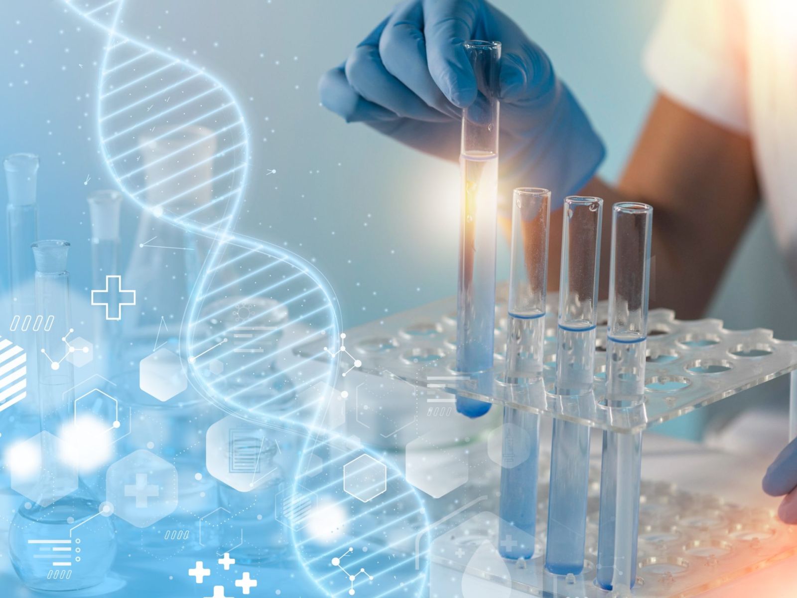 Extraction of stem cells in the laboratory.