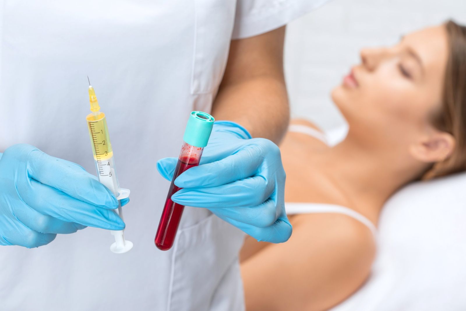 Plasma extracted from blood is used for PRP (Platelet Rich Plasma) anti-ageing injections.