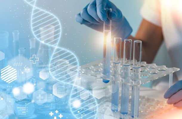 Extraction of stem cells in the laboratory.