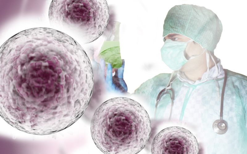 Extraction of stem cells from fat samples in the laboratory.